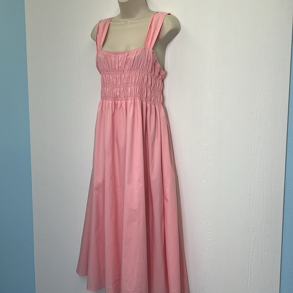 Nanette Lepore - Gypsy Rose Ruched Detailing Bodice Wide Straps Midi Dress SZ 14 - Picture 7 of 13